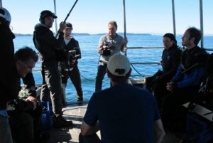 shooting on the boat